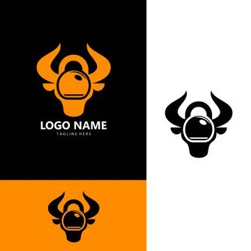 Bull Kettlebell Logo design vector 스톡 일러스트