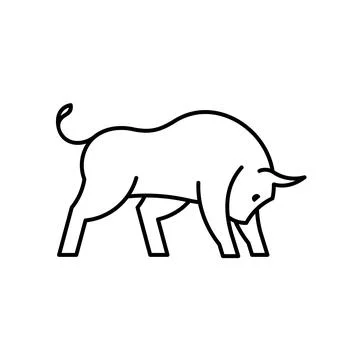 Bull line icon Stock Illustration