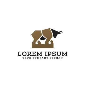 Bull logo design concept template Stock Illustration