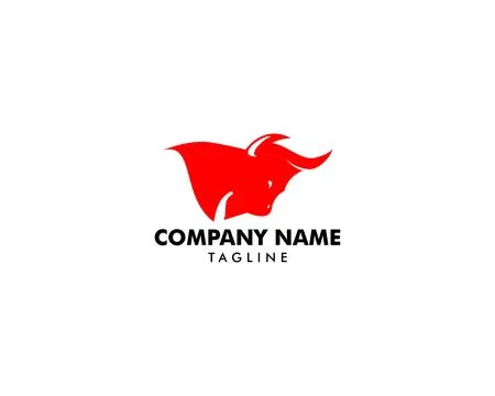 Bull Logo Design Template Vector Illustration Stock Illustration