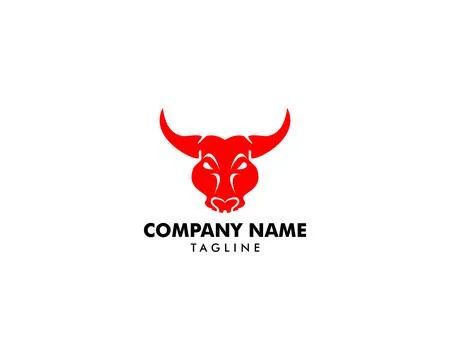 Bull Logo Design Template Vector Illustration Stock Illustration