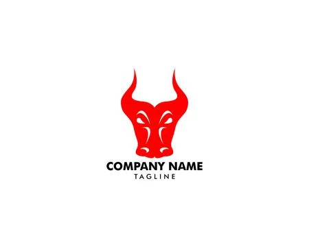 Bull Logo Design Template Vector Illustration Stock Illustration