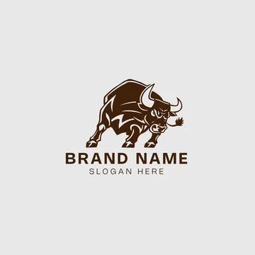 Bull logo design vector template. Buffalo logo vector illustration. Wild an.. Stock Illustration