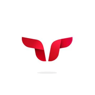 Bull logo template vector, buffalo horns abstract, strong cattle geometric Stock Illustration