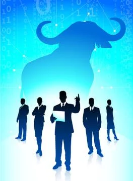 Bull market concept with binary code Stock Illustration