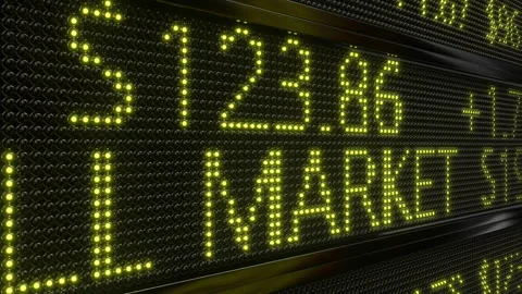 Bull market light panel Loop Stock Market. Business and marketing. Stock Footage 291278795