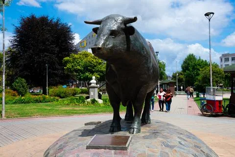 Bull Monument at Main Square Stock-Fotos