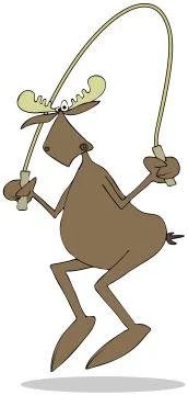Bull moose jumping the rope Stock Illustration