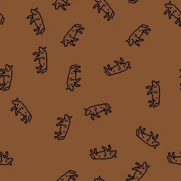 Bull motion angry vector seamless pattern 스톡 일러스트