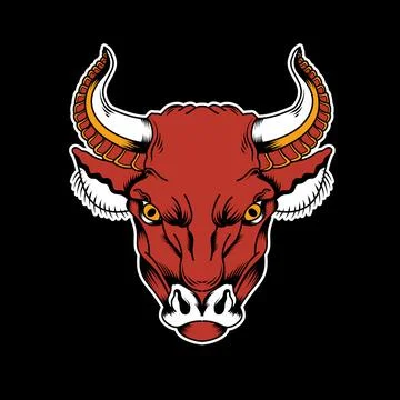 Bull oldshool Stock Illustration