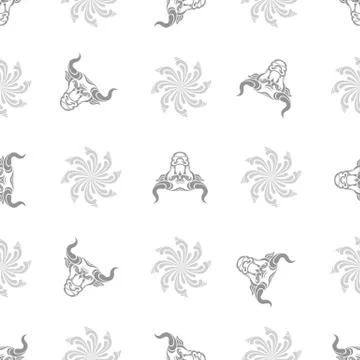 Bull pattern. Decorative animal head. Vector illustration. Symbol of the year Stock Illustration