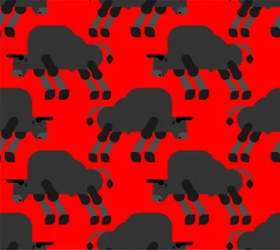 Bull pattern seamless. ox background. vector texture Stock Illustration