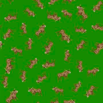 Bull Random Seamless Pattern Illustrazione stock