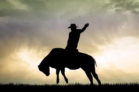 Bull rider Stock Illustration