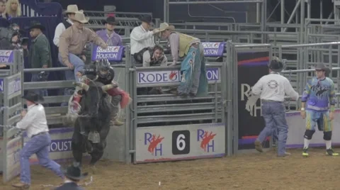 Bull Riding Event at a Rodeo 4 Video stock 48242554