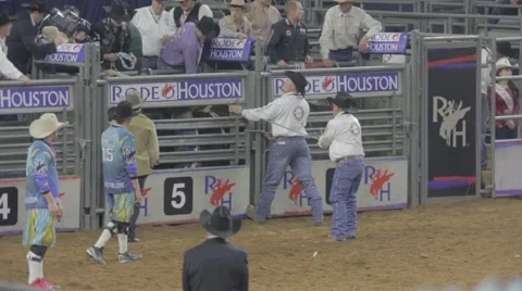 Bull Riding Event at a Rodeo 6 Video stock 48242587