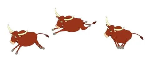 Bull running Stock Illustration