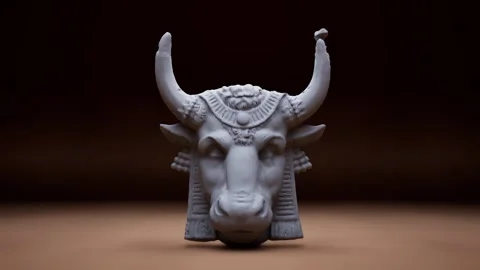Bull Sculpture Animation Stock-Footage 325896504