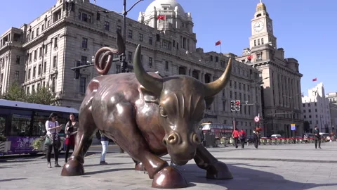 Bull sculpture Video stock 134138341