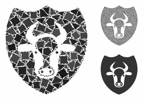 Bull shield Composition Icon of Bumpy Items Stock Illustration