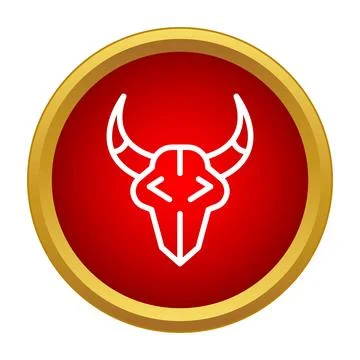 Bull skull icon representing coding or programming symbol Stock-Illustration