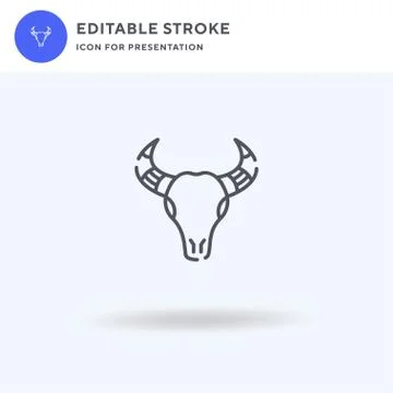 Bull Skull icon vector, filled flat sign, solid pictogram isolated on white イラスト素材