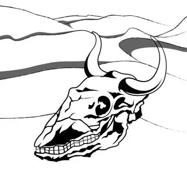 Bull Skull Stencil Stock Illustration