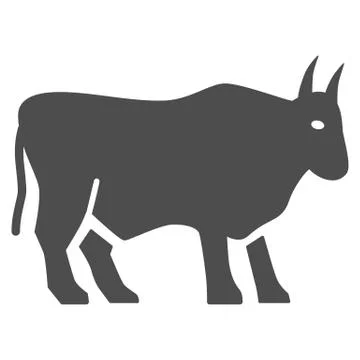 Bull solid icon, Farm animals concept, cattle sign on white background, Bull イラスト素材