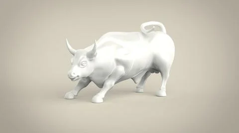 Bull statue isolated 3d model image Stock Illustration