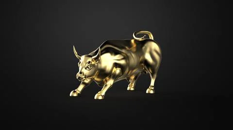 Bull statue isolated 3d model image Stock Illustration