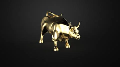 Bull statue isolated 3d model image Stock Illustration