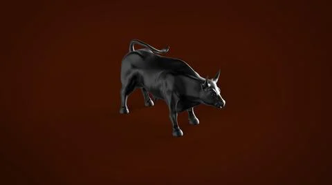 Bull statue isolated 3d model image Stock Illustration