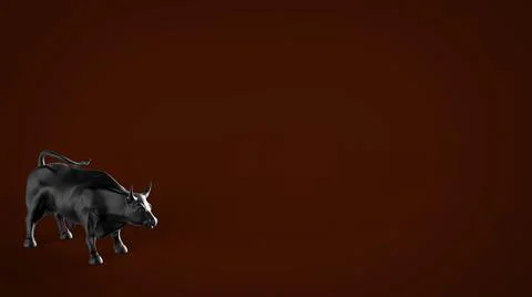 Bull statue isolated 3d model image Stock Illustration