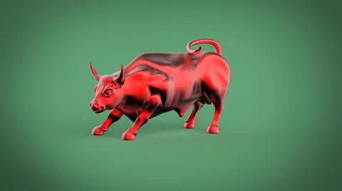 Bull statue isolated 3d model image Illustrazione stock