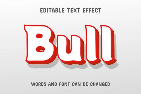 Bull text - editable text effect Stock Illustration