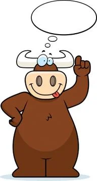 Bull Thinking Stock Illustration