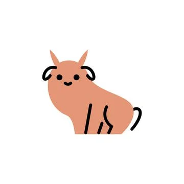 Bull. Vector logo in bold line style Stock Illustration