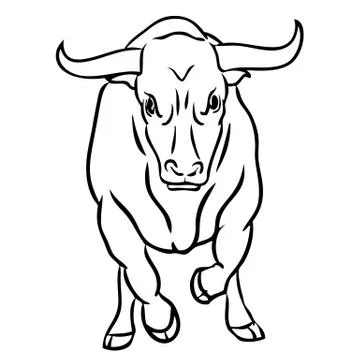 Bull on white background イラスト素材