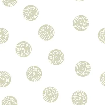 Bull zodiac glyph seamless pattern Stock Illustration