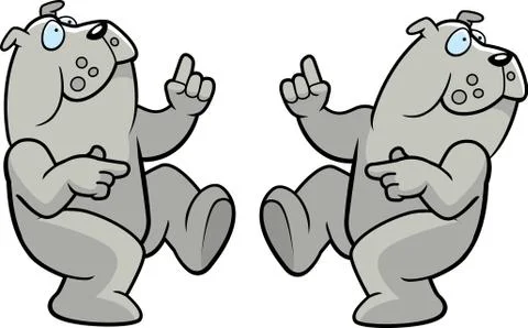 Bulldog Dancing Stock Illustration