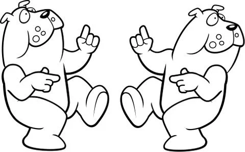 Bulldog Dancing Stock Illustration