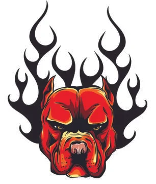 Bulldog Flames on white background vector illustration Stock Illustration