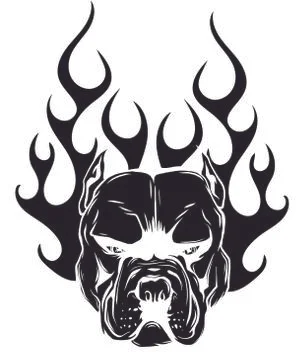 Bulldog Flames on white background vector illustration Stock Illustration