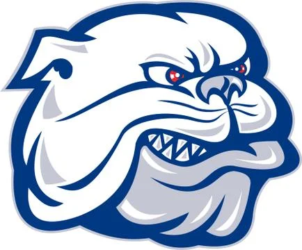 Bulldog head facing side Stock Illustration