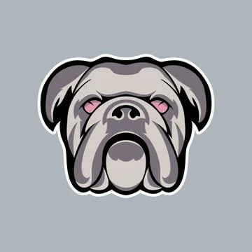 Bulldog head mascot vector with sharp eyes Stock Illustration