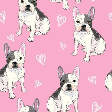 Bulldog pattern - vector illustration Stock Illustration