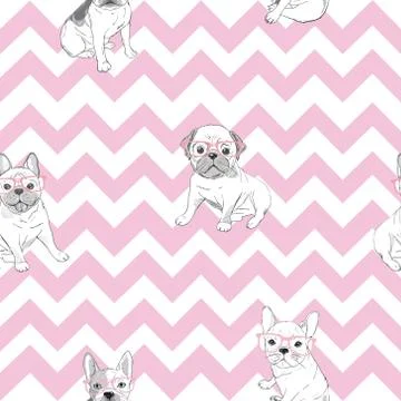 Bulldog pattern - vector illustration Stock Illustration