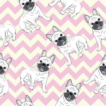 Bulldog pattern - vector illustration Stock Illustration