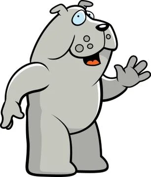 Bulldog Waving Stock Illustration