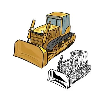 Bulldozer 1 Stock Illustration